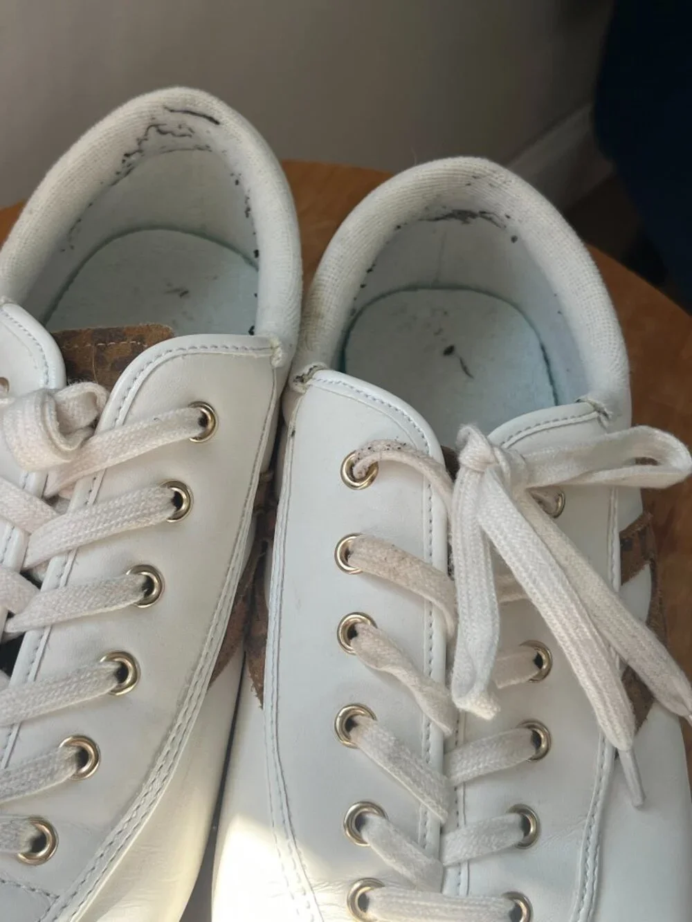 Tretorn Women's White Leather Leopard Nylite Plus Sneakers Size 9